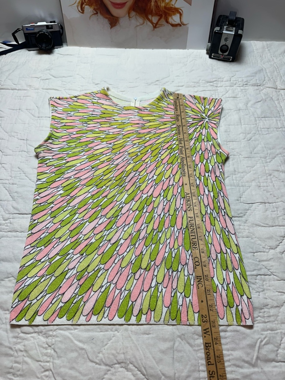 Vintage 60s Mod Petal Print Tank | ILGWU Union Made · Retro Floral Top - Picture 6 of 11